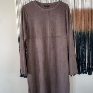 Elegant Brown Suede Dress